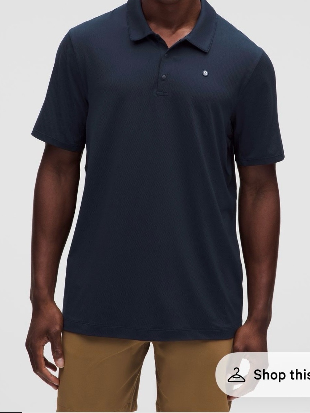 lululemon athletica Men's Navy Short Sleeve Polo Sz XXL & XL